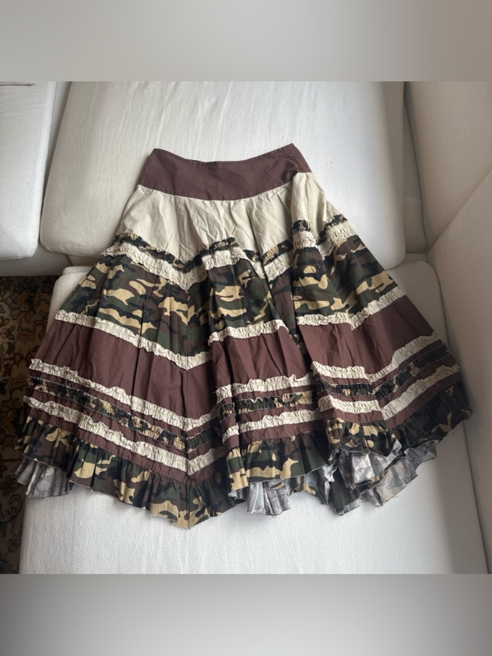Lapis camo flowy skirt